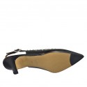 ﻿Zapato destalonado para mujer en piel negra con tachuelas tacon 5 - Tallas disponibles:  32