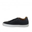 Chaussure à lacets pour hommes avec semelle amovible en cuir et cuir tressé noir - Pointures disponibles:  36