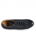 Zapato para hombre con cordones y plantilla extraible en piel y piel trensada negra - Tallas disponibles:  36, 47