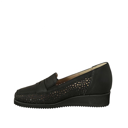 39 Mocassino Scarpa Donna Estiva in Pelle Zeppa 4 CM Sottopiede in Pelle  Estraibile Articolo Papaya 444010 Ecru Scarpe basse urban-earth.co.uk