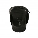 Offene Damenpantolette mit Schnallen aus schwarzem Leder Keilabsatz 2 - Verfügbare Größen:  32, 33, 34, 42, 44