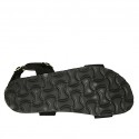 Sandale pour femmes en daim noir avec courroie, boucle, accessoire et talon compensé 2 - Pointures disponibles:  32, 42