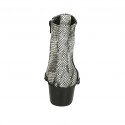 Spitze texanische Damenstiefelette mit Reißverschluss aus bedrucktem Leder Absatz 4 - Verfügbare Größen:  32, 33, 34, 42, 43, 44, 45