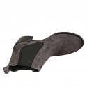 Woman's ankle boot with elastic bands and wingtip in grey suede heel 5 - Available sizes:  32