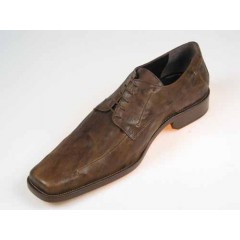 Zapato derby con cordones para hombre en piel anticada marron - Tallas disponibles:  50 2