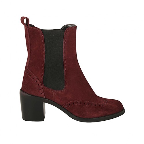maroon suede ankle boots