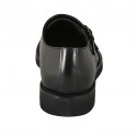 Chaussure pour hommes avec bout Brogue et boucles en cuir noir - Pointures disponibles:  38, 46, 47, 48, 50
