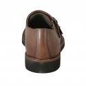 Chaussure pour hommes avec bout Brogue et boucles en cuir marron - Pointures disponibles:  46, 47, 48