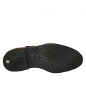 Chaussure pour hommes avec bout Brogue et boucles en cuir marron - Pointures disponibles:  46, 47