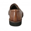 Zapato derby con cordones para hombres en piel cognac - Tallas disponibles:  46