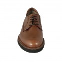 Chaussure derby à lacets pour hommes en cuir doux cognac - Pointures disponibles:  46