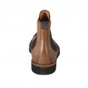 Bottines pour hommes avec élastiques et bout Brogue en cuir brun clair - Pointures disponibles:  48