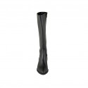 Botas puntiagudas para mujer con cremallera en piel negra tacon 4 - Tallas disponibles:  32