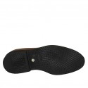 Chaussure derby à lacets pour hommes en cuir cognac avec bout Brogue - Pointures disponibles:  46