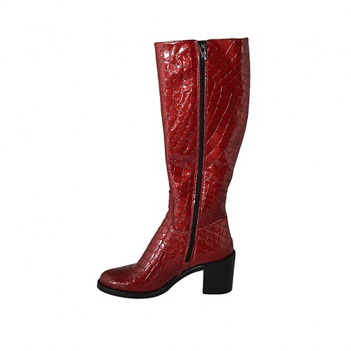 red patent leather cowboy boots