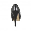 Escarpin pour femmes en cuir noir avec plateforme talon 11 - Pointures disponibles:  31