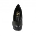 Décolleté da donna in pelle nera con plateau tacco 11 - Misure disponibili: 31