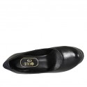 Escarpin pour femmes en cuir noir avec plateforme talon 11 - Pointures disponibles:  31