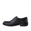 Zapato para hombre con elastico y puntera en piel negra - Tallas disponibles:  38, 47, 50