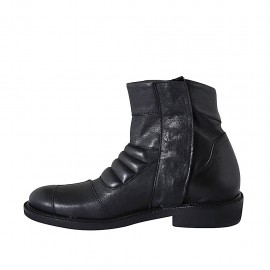 Botin con cremallera para hombres en piel negra - Tallas disponibles:  37, 47 2