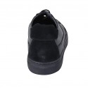 Chaussure à lacets pour hommes avec semelle amovible en cuir et daim noir  - Pointures disponibles:  37, 47