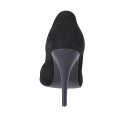 Zapato de salon en gamuza negra para mujer tacon 11 - Tallas disponibles:  31, 32