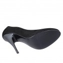 Zapato de salon en gamuza negra para mujer tacon 11 - Tallas disponibles:  31, 32