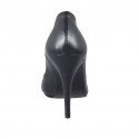Woman's pump in black leather heel 11 - Available sizes:  31, 32