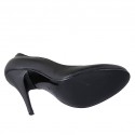 Zapato de salon para mujer en piel negra con tacon 11 - Tallas disponibles:  31, 32
