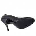 Zapato de salon para mujer en piel negra con tacon 11 - Tallas disponibles:  31