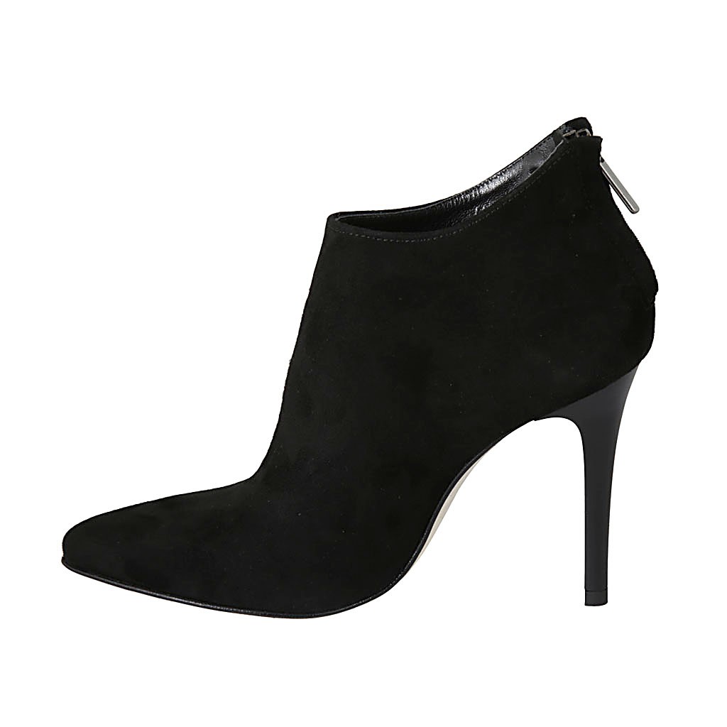 black suede pointed boots