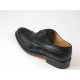 Men's laced Oxford shoe with Brogue decorations in black leather - Available sizes:  53, 54