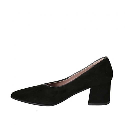 escarpin noir daim pointu
