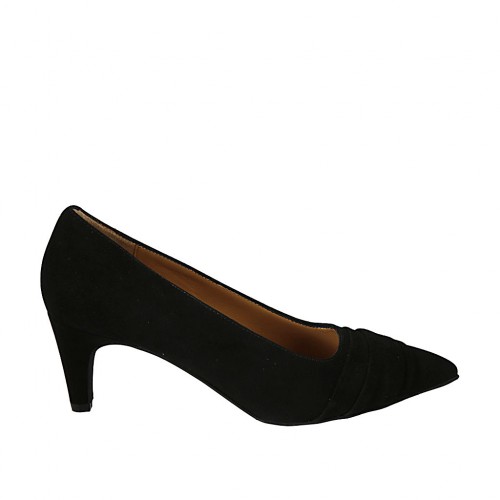 escarpin en daim noir
