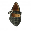 Woman's pump in plaid green and black suede with buckle heel 2 - Available sizes:  42