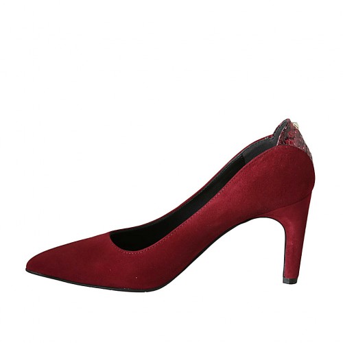 dark red suede heels