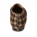 Woman's pointy loafer in plaid brown and beige suede heel 1 - Available sizes:  43