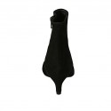 Bottines à bout pointu pour femmes avec fermeture éclair en daim noir talon 6 - Pointures disponibles:  31
