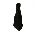 Botines a punta para mujer con cremallera en gamuza negra tacon 6 - Tallas disponibles:  31