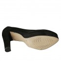 Décolleté a punta da donna in camoscio nero con plateau e tacco 10 - Misure disponibili: 31