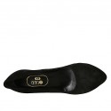 Escarpin à bout pointu pour femmes en daim noir avec plateforme et talon 10 - Pointures disponibles:  31