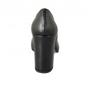 Runder Pumpschuh für Damen aus schwarzem Leder Absatz 9 - Verfügbare Größen:  31, 32, 33, 34, 42, 43, 44, 45, 46, 47