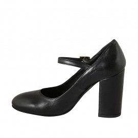 t strap block heel pumps