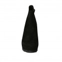 Botines para mujer con plataforma y cremallera en gamuza de color negro cuña 9 - Tallas disponibles:  42