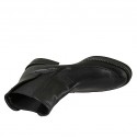 Bottines pour femmes avec élastiques et boucle en cuir noir talon 3 - Pointures disponibles:  42