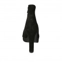 Stivaletto da donna con cerniera e plateau in camoscio nero con tacco 10 - Misure disponibili: 42