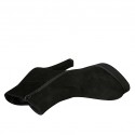 Botines con cremallera para mujeres con plataforma en gamuza de color negro con tacon 10 - Tallas disponibles:  42