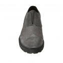 Chaussure pour femmes en daim et cuir imprimé gris talon 3 - Pointures disponibles:  43, 45