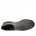 Zapato para mujer en gamuza y piel imprimida gris tacon 3 - Tallas disponibles:  43, 45