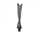 Texanischer Damenstiefel mit Reißverschluss aus grauem bedrucktem Leder Absatz 8 - Verfügbare Größen:  33, 34, 42, 43, 44